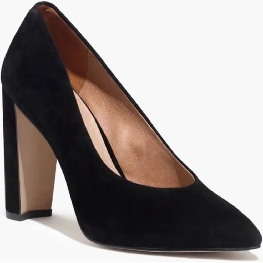 Madewell Hanne Heel (Black Suede Block Heels) Size: 8.5